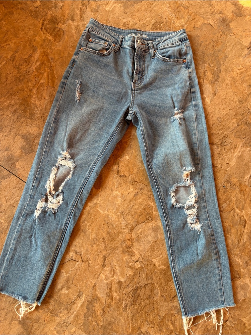 wild fable Light Blue Skinny Distressed Jeans